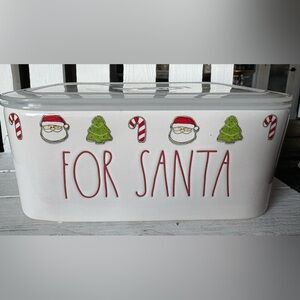 Rae Dunn ‘FOR SANTA’ Ceramic Container with Lid